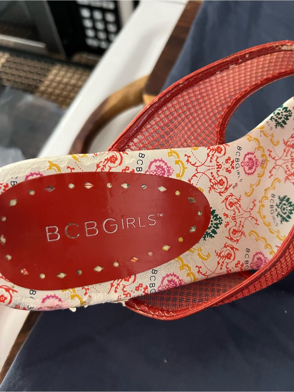 BCBGirls Orange Mesh sandals
